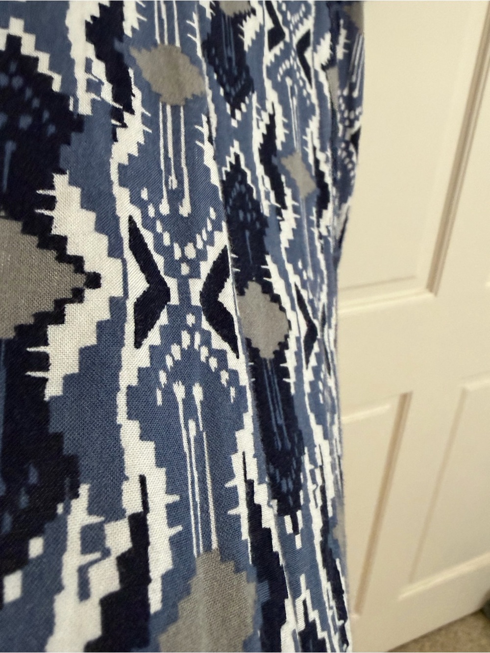 Ariat Blue Southwestern Aztec Print Rayon Tunic Dress Large Boho Western - Picture 4 of 8